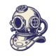 Oxygen Tank Dive Helment Logo
